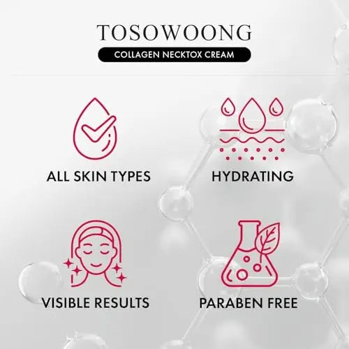 TOSOWOONG Collagen Necktox Cream - Neck Firming & Anti-Aging Cream with Collagen and Hyaluronic Acid, Korean Skin Care, 50ml Avelisse