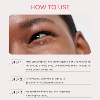 LANEIGE Bouncy & Firm Eye Sleeping Mask - Depuff and Firm with Peony & Collagen Complex, Ceramide, & 5D Hyaluronic Acid