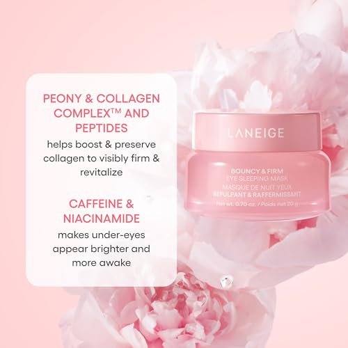 LANEIGE Bouncy & Firm Eye Sleeping Mask - Depuff and Firm with Peony & Collagen Complex, Ceramide, & 5D Hyaluronic Acid - görsel 10