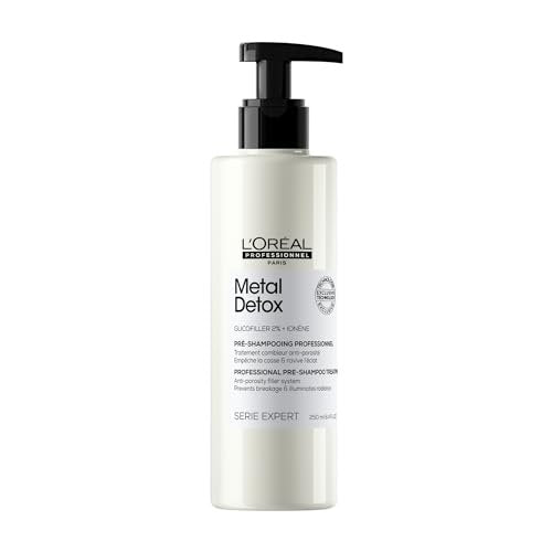 L'Oréal Professionnel Paris Metal Detox Pre-Shampoo Treatment - Strengthens, Refills Micro-Breaks and Protects Against Hard Water Metals, For Damaged and Color-Treated Hair (8.4 Fl Oz) Avelisse