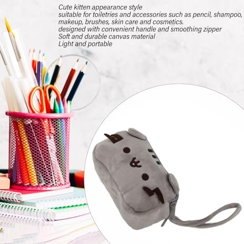 GLOGLOW Kitten Makeup Bag – Soft Canvas Storage Pouch with Handle, 7x5 Inch Portable Toiletry Organizer for Cosmetics, Pencils & Small Items, Travel Essential for Women & Teen Girls - görsel 8
