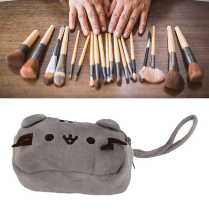 GLOGLOW Kitten Makeup Bag – Soft Canvas Storage Pouch with Handle, 7x5 Inch Portable Toiletry Organizer for Cosmetics, Pencils & Small Items, Travel Essential for Women & Teen Girls