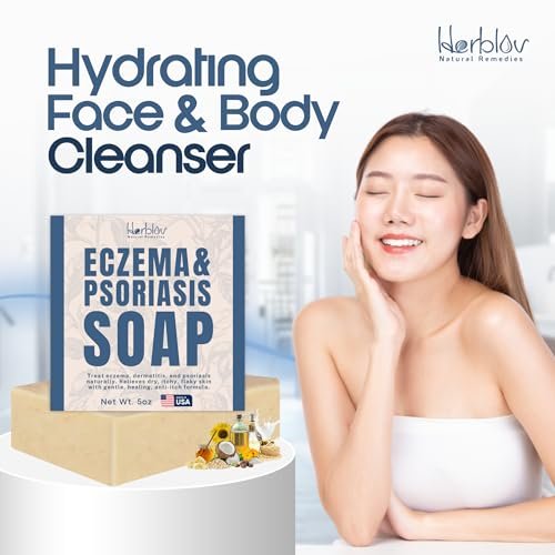 Eczema Soap Bar for Face and Body – All Natural Dermatitis, Psoriasis Treatment for Dry Itchy Sensitive Skin Relief – Gentle Detoxifying, Healing, Anti-Itch, Oatmeal Goat Milk Wash for Kids & Adults - görsel 13