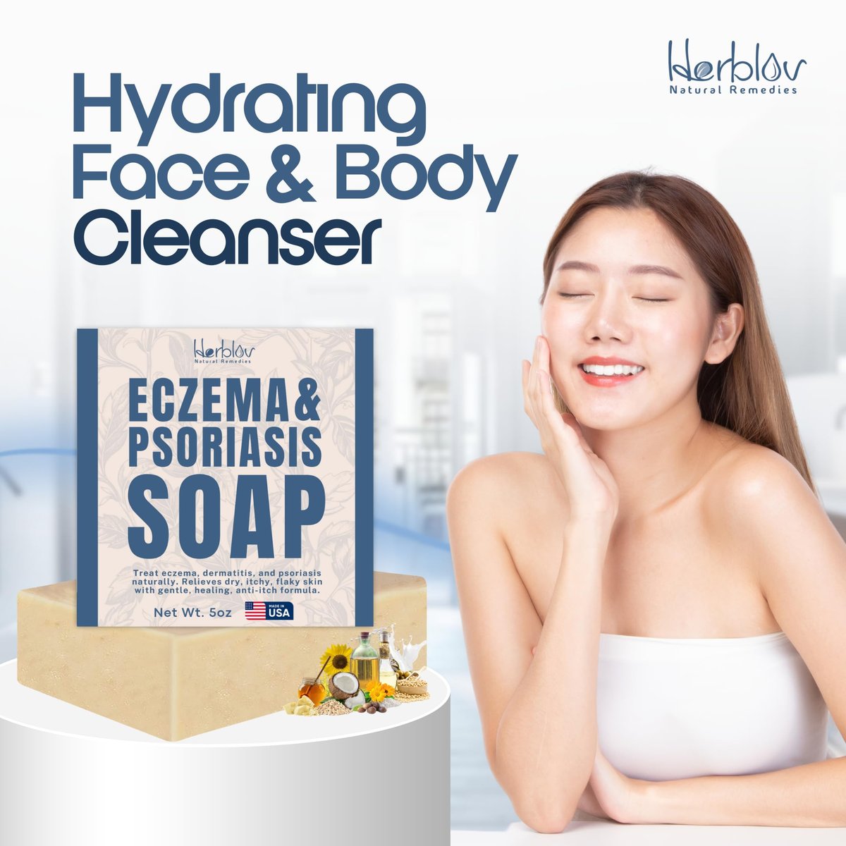 Eczema Soap Bar for Face and Body – All Natural Dermatitis, Psoriasis Treatment for Dry Itchy Sensitive Skin Relief – Gentle Detoxifying, Healing, Anti-Itch, Oatmeal Goat Milk Wash for Kids & Adults - görsel 14