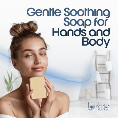 Eczema Soap Bar for Face and Body – All Natural Dermatitis, Psoriasis Treatment for Dry Itchy Sensitive Skin Relief – Gentle Detoxifying, Healing, Anti-Itch, Oatmeal Goat Milk Wash for Kids & Adults