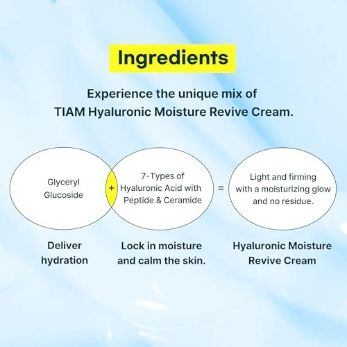 TIA'M Hyaluronic Moisture Revive Cream - Peptide & Ceramide Facial Moisturizer for Dry and Dehydrated Skin, 1.69 fl oz - görsel 8