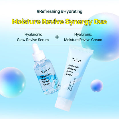 TIA'M Hyaluronic Moisture Revive Cream - Peptide & Ceramide Facial Moisturizer for Dry and Dehydrated Skin, 1.69 fl oz