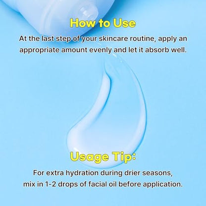TIA'M Hyaluronic Moisture Revive Cream - Peptide & Ceramide Facial Moisturizer for Dry and Dehydrated Skin, 1.69 fl oz
