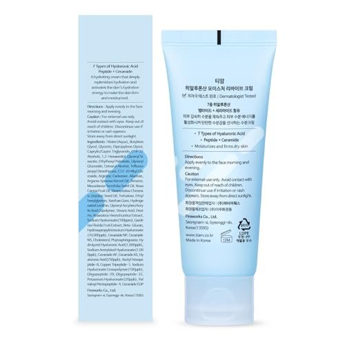 TIA'M Hyaluronic Moisture Revive Cream - Peptide & Ceramide Facial Moisturizer for Dry and Dehydrated Skin, 1.69 fl oz - görsel 18