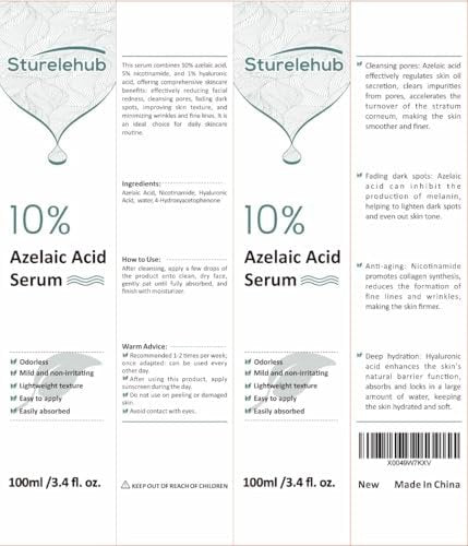 Azelaic Acid 10% Serum for Reducing Facial Redness & Acne – 3.4 fl. oz. (100ml) - görsel 10