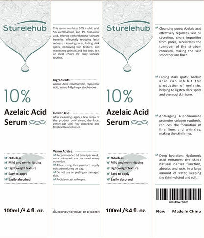 Azelaic Acid 10% Serum for Reducing Facial Redness & Acne – 3.4 fl. oz. (100ml)