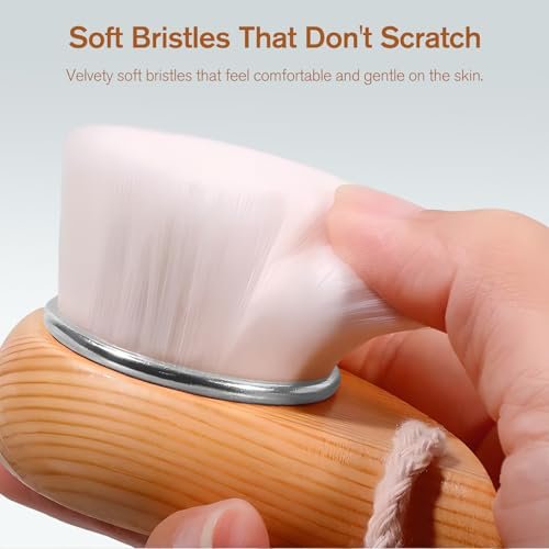 Jaasuee Soft Bristle Facial Cleansing Brush for Deep Pore Cleaning, Travel-Friendly Face Beauty Brush with Ergonomic Handle, Brown - görsel 10