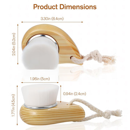 Jaasuee Soft Bristle Facial Cleansing Brush for Deep Pore Cleaning, Travel-Friendly Face Beauty Brush with Ergonomic Handle, Brown