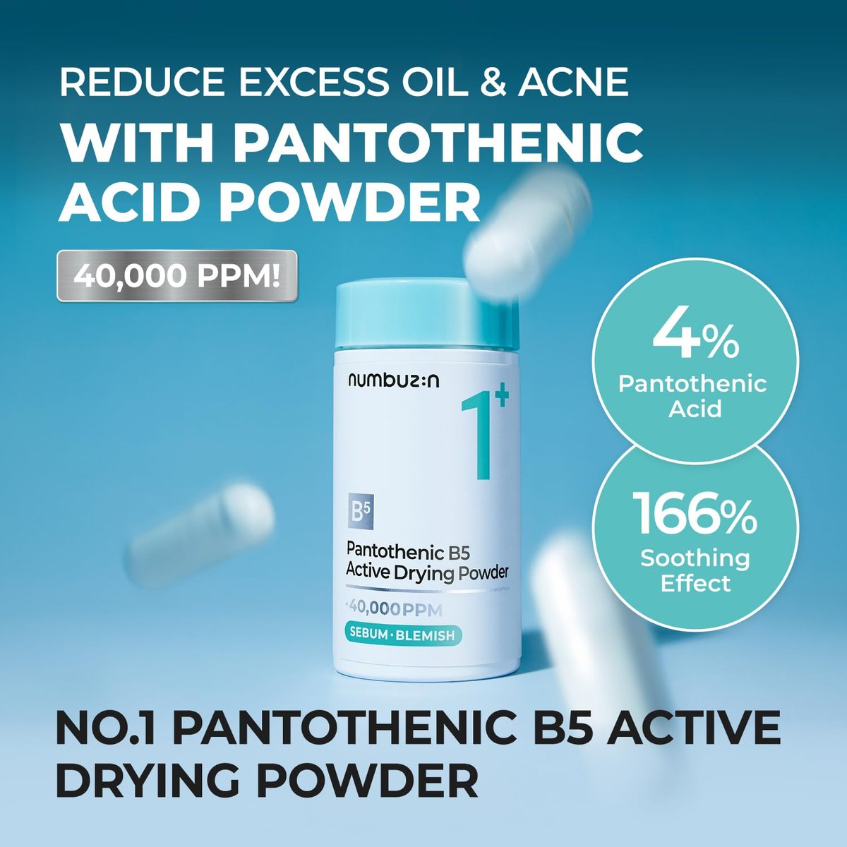 numbuzin No.1 Pantothenic B5 Active Drying Powder - Spot Treatment for Acne, Cystic Breakouts & Excess Oil Control, 0.24 oz - görsel 3