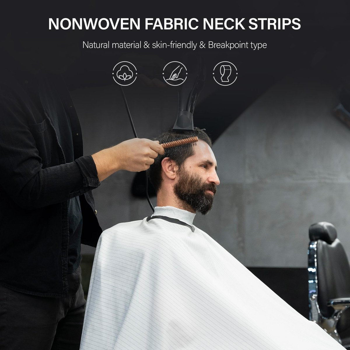 Neck Strips Professional Non-Woven Fabric Tape - 100 Count Electrostatic Adsorption Disposable Haircut Paper Neck Band for Barbers and Hairstylists Salon Accessories - görsel 7
