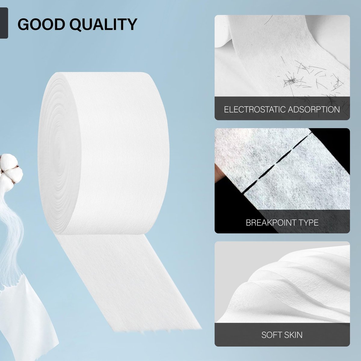 Neck Strips Professional Non-Woven Fabric Tape - 100 Count Electrostatic Adsorption Disposable Haircut Paper Neck Band for Barbers and Hairstylists Salon Accessories - görsel 5