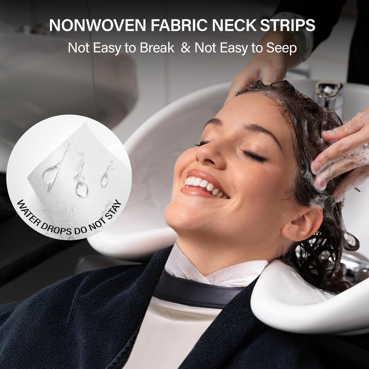 Neck Strips Professional Non-Woven Fabric Tape - 100 Count Electrostatic Adsorption Disposable Haircut Paper Neck Band for Barbers and Hairstylists Salon Accessories - görsel 11