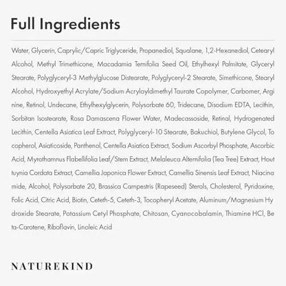 NATUREKIND Repair Retinol Cream – Liposomal Retinol 0.1% with Bakuchiol & Niacinamide for Anti-Aging, Fine Lines & Wrinkles – Korean Skincare, 1.76 oz Avelisse