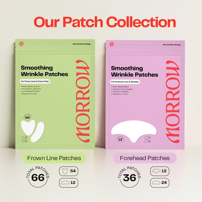 Morrow One Peptide-Infused Smoothing Wrinkle Patches - Overnight Anti-Aging Stickers for Fine Lines, Crow's Feet, Elevens, Smile Lines (66 Count)