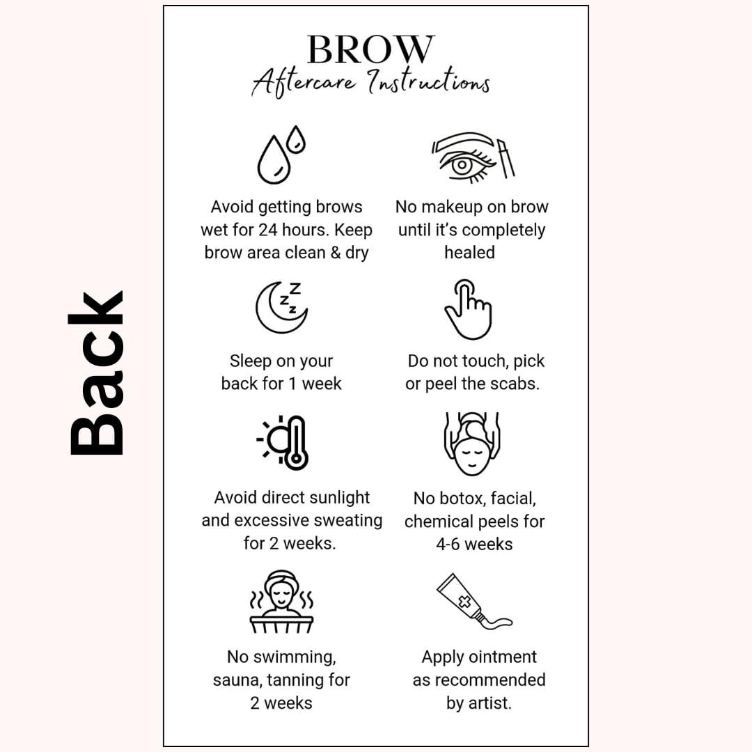 PMU Permanent Makeup Eyebrow Aftercare Card – 50 Pack, 2x3.5 Inch Business Card Size – Tattoo Aftercare for Microblading, Ombre, Lip Blush - görsel 5