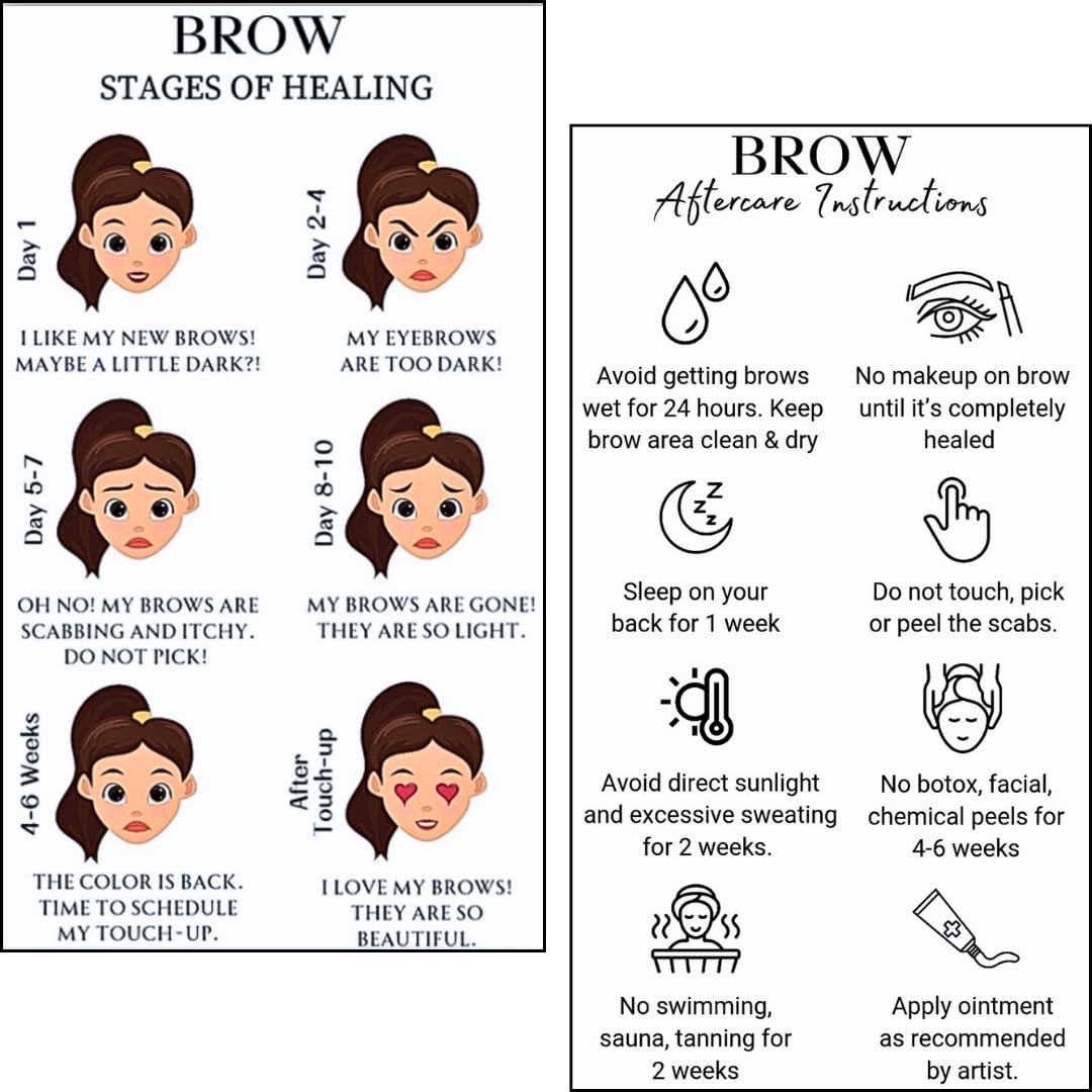 PMU Permanent Makeup Eyebrow Aftercare Card – 50 Pack, 2x3.5 Inch Business Card Size – Tattoo Aftercare for Microblading, Ombre, Lip Blush - görsel 1