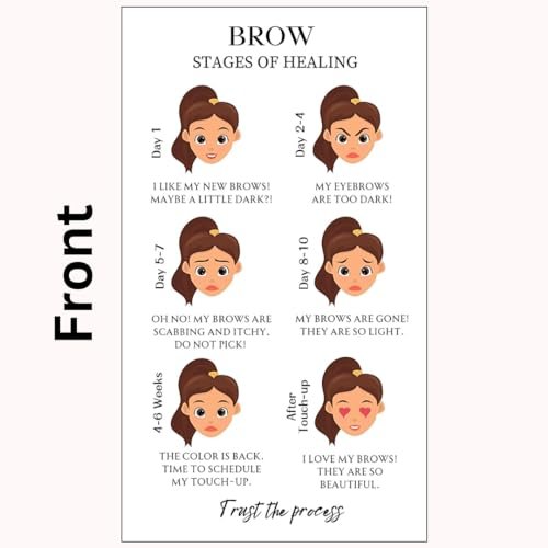 PMU Permanent Makeup Eyebrow Aftercare Card – 50 Pack, 2x3.5 Inch Business Card Size – Tattoo Aftercare for Microblading, Ombre, Lip Blush - görsel 4