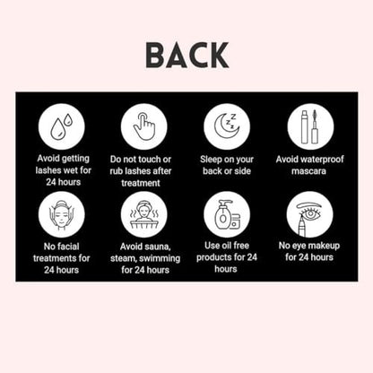 Lash Lift and Tint Aftercare Card | 50 Pack | 2x3.5 Inch Business Card Size | Black & White Simple Design with Illustration & Instruction