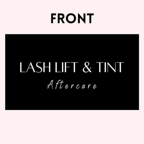 Lash Lift and Tint Aftercare Card | 50 Pack | 2x3.5 Inch Business Card Size | Black & White Simple Design with Illustration & Instruction - görsel 4