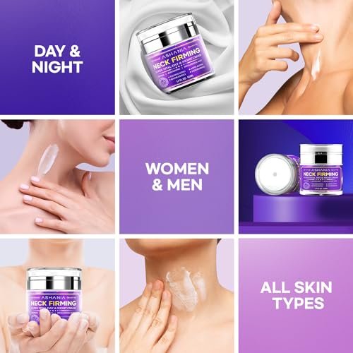 Ashania Korean Neck Firming Cream for Wrinkles & Sagging Skin – Peptide, Adenosine & Hyaluronic Acid Tightening Formula, Made in Korea (1.7 fl oz) Avelisse