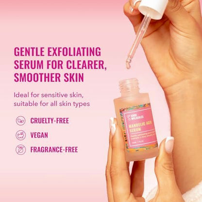 Good Molecules Mandelic Acid Serum - Gentle Face Exfoliator with Hyaluronic Acid for Brightening & Hydration