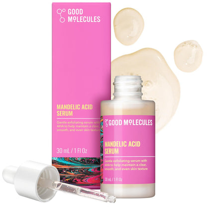 Good Molecules Mandelic Acid Serum - Gentle Face Exfoliator with Hyaluronic Acid for Brightening & Hydration