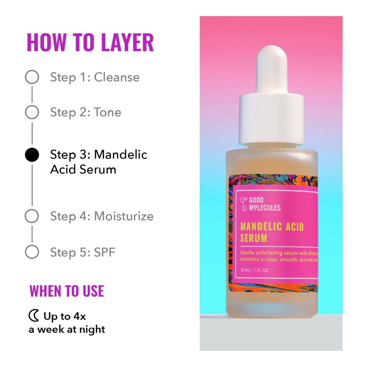 Good Molecules Mandelic Acid Serum - Gentle Face Exfoliator with Hyaluronic Acid for Brightening & Hydration - görsel 7