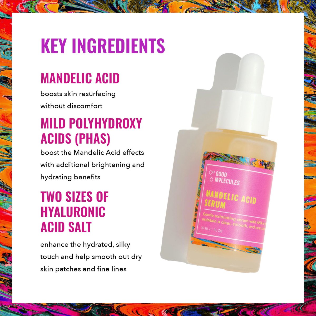 Good Molecules Mandelic Acid Serum - Gentle Face Exfoliator with Hyaluronic Acid for Brightening & Hydration - görsel 5