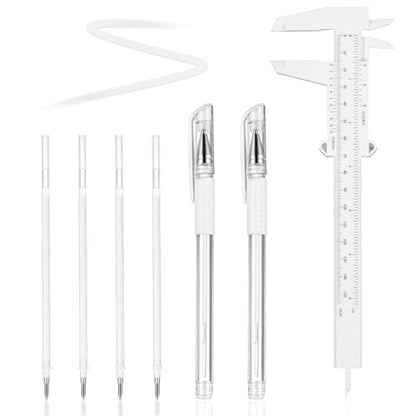 Eyebrow Microblading Marker Pen, 2 Pcs Brow Mapping Pens with 4 Replacement Refills and 1 Ruler - White Avelisse