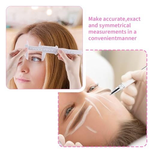 Eyebrow Microblading Marker Pen, 2 Pcs Brow Mapping Pens with 4 Replacement Refills and 1 Ruler - White Avelisse
