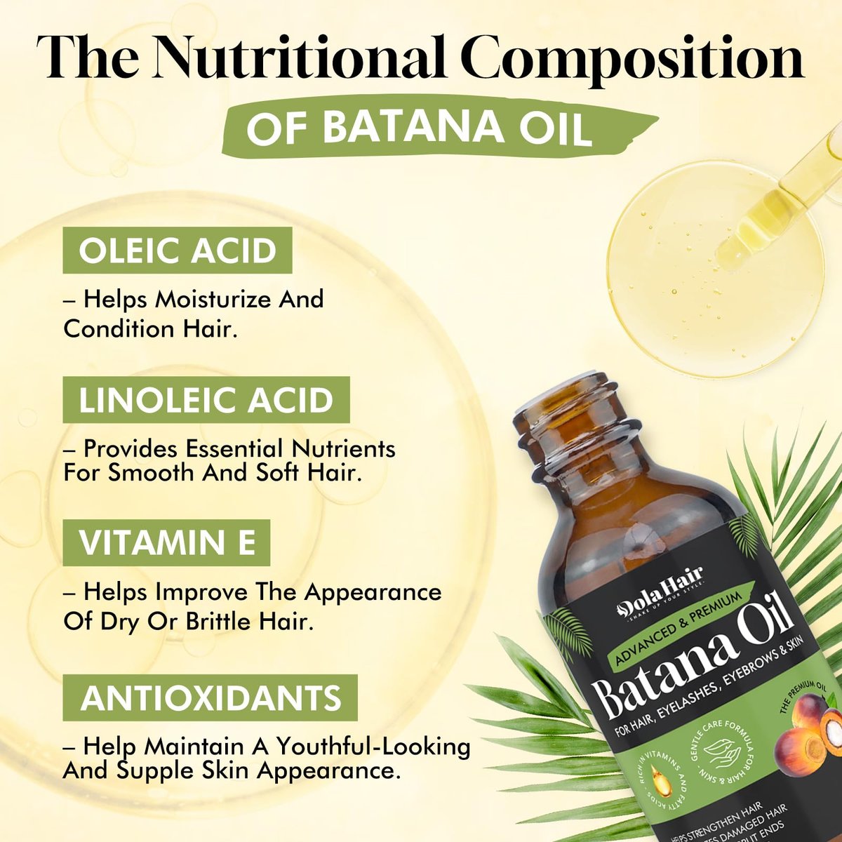 Dolahair Batana Oil for Hair Growth - 100% Natural Organic Pure Batana Hair Oil, Nourishes Damaged Hair, Natural Hair Growth Oil and Conditioner, 2.02 Fl Oz - görsel 4
