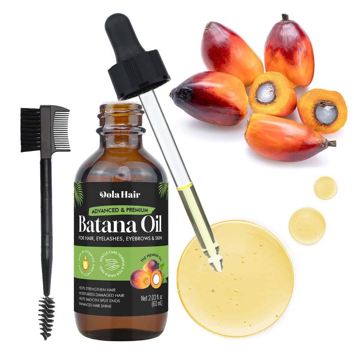 Dolahair Batana Oil for Hair Growth - 100% Natural Organic Pure Batana Hair Oil, Nourishes Damaged Hair, Natural Hair Growth Oil and Conditioner, 2.02 Fl Oz - görsel 12