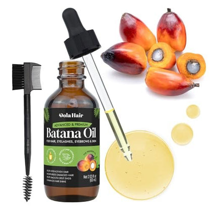 Dolahair Batana Oil for Hair Growth - 100% Natural Organic Pure Batana Hair Oil, Nourishes Damaged Hair, Natural Hair Growth Oil and Conditioner, 2.02 Fl Oz