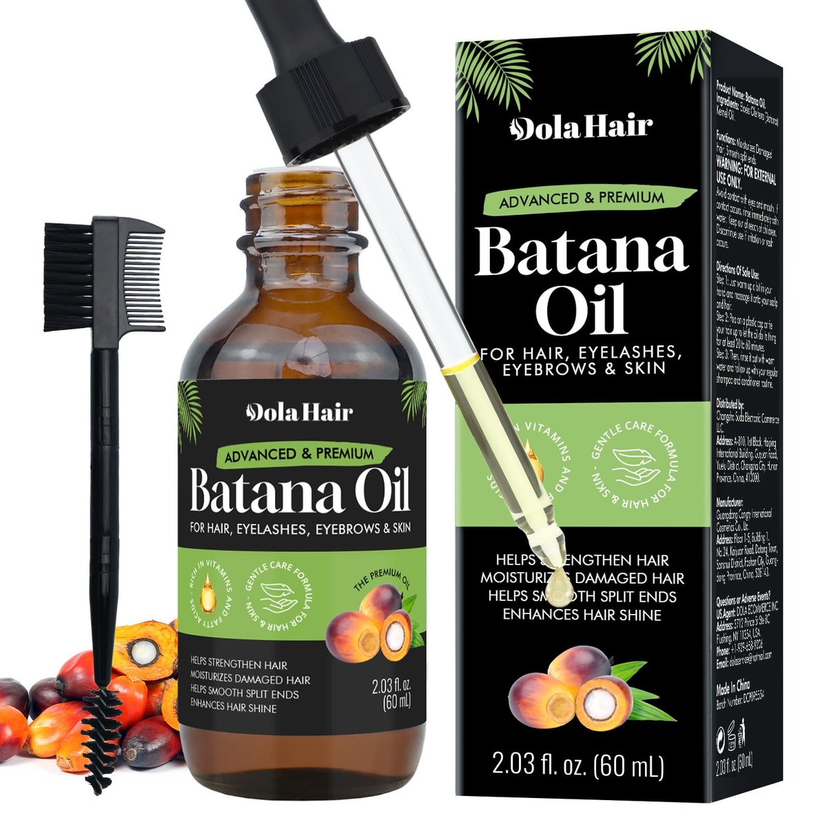 Dolahair Batana Oil for Hair Growth - 100% Natural Organic Pure Batana Hair Oil, Nourishes Damaged Hair, Natural Hair Growth Oil and Conditioner, 2.02 Fl Oz - görsel 2