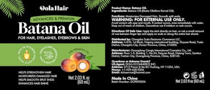 Dolahair Batana Oil for Hair Growth - 100% Natural Organic Pure Batana Hair Oil, Nourishes Damaged Hair, Natural Hair Growth Oil and Conditioner, 2.02 Fl Oz