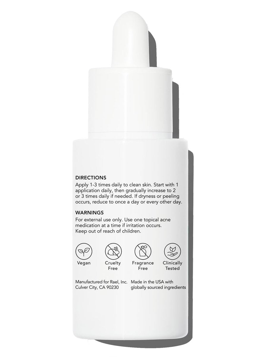 Rael Miracle Clear Serum – Salicylic Acid, Niacinamide & Zinc for Pore Minimizing & Acne-Prone Skin | Korean Skin Care (1 fl oz) Avelisse