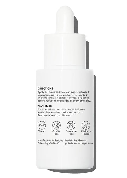 Rael Miracle Clear Serum – Salicylic Acid, Niacinamide & Zinc for Pore Minimizing & Acne-Prone Skin | Korean Skin Care (1 fl oz) Avelisse