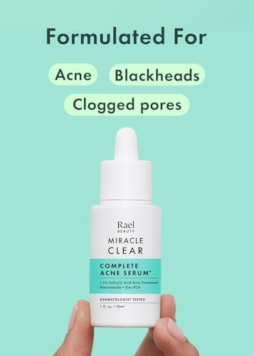 Rael Miracle Clear Serum – Salicylic Acid, Niacinamide & Zinc for Pore Minimizing & Acne-Prone Skin | Korean Skin Care (1 fl oz) Avelisse