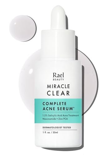 Rael Miracle Clear Serum – Salicylic Acid, Niacinamide & Zinc for Pore Minimizing & Acne-Prone Skin | Korean Skin Care (1 fl oz) Avelisse