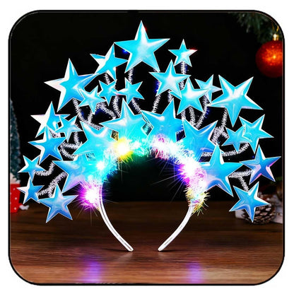 GORTIN Light Up Star Headband LED Headpiece Rave Stars Costume Hair Accessories for Women