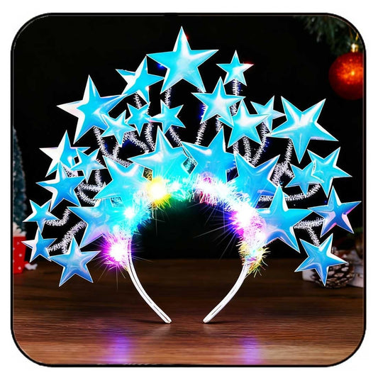 GORTIN Light Up Star Headband LED Headpiece Rave Stars Costume Hair Accessories for Women