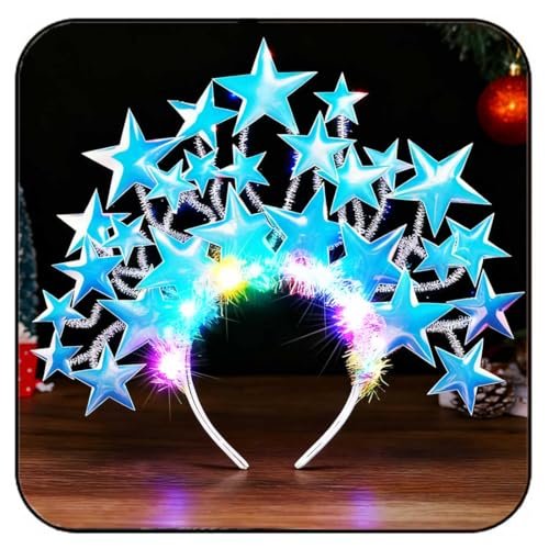 GORTIN Light Up Star Headband LED Headpiece Rave Stars Costume Hair Accessories for Women - görsel 2