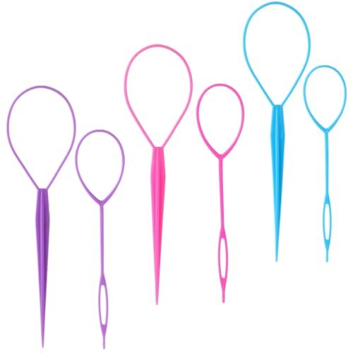 Schembo Topsy Tail Hair Tool Set – 6-Piece Loop Styling Tool for Ponytail Pull Through, 2 Sizes, 3 Colors (Pink/Purple/Blue) for Women, Girls & Kids - görsel 16