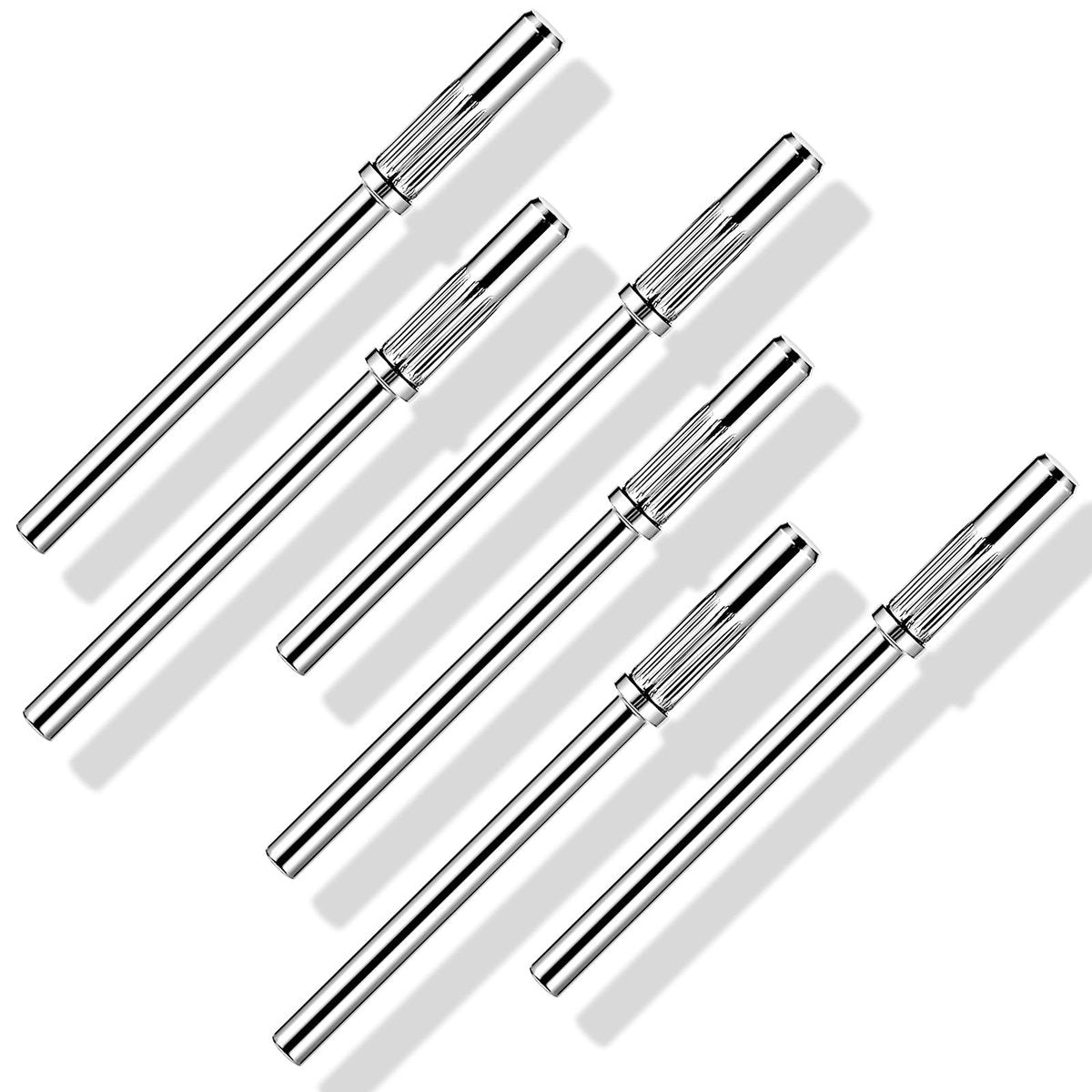 6-Piece Mandrel Bits for Small Sanding Bands – 3.1 mm Mini 3/32 Shank Nail Drill Bits for Electric Drill File Machine – Acrylic Nails Manicure Pedicure Tool - görsel 1
