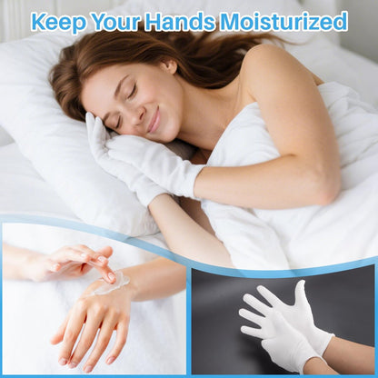 5 Pairs White Cotton Gloves - Breathable Cotton Gloves for Dry Hands, Sleeping, Inspection, Coin Handling, Reusable Soft Gloves for Eczema, Spa, Moisturizing - High Elasticity, Unisex